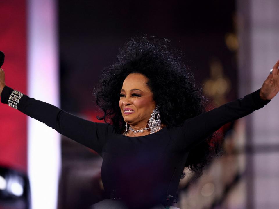 Diana Ross performs during the Platinum Party At The Palace at Buckingham Palace on June 4, 2022 in London, England.
