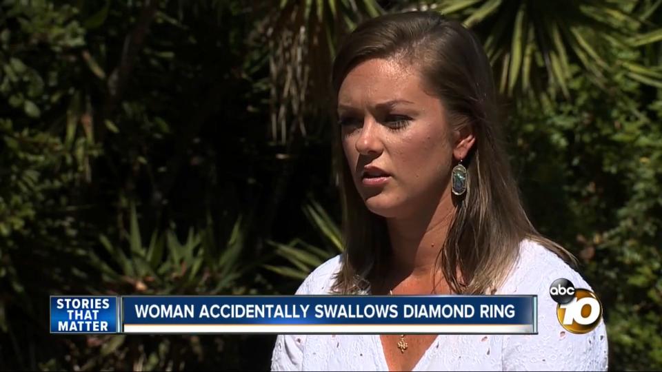 Jenna Evans said she was dreaming about being on a high-speed train and having to swallow her ring to prevent some "bad guys" from stealing it from her. (Photo: ABC 10)