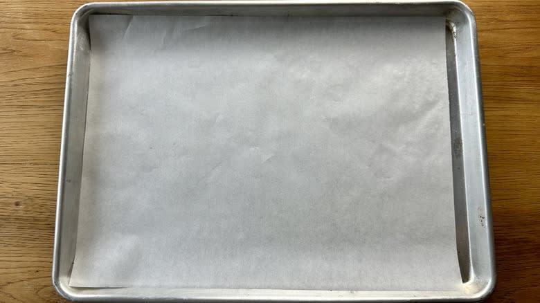Parchment-lined baking sheet