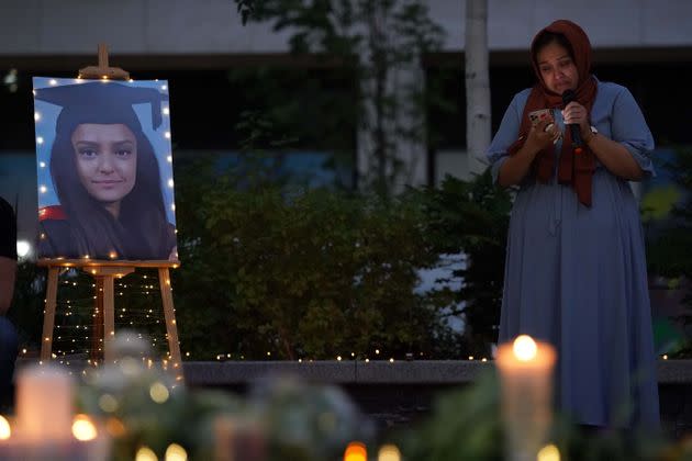 <strong>A vigil in memory of Sabina Nessa, and in solidarity against violence against women, at Pegler Square in Kidbrooke, south London.</strong> (Photo: Jonathan BradyPA)