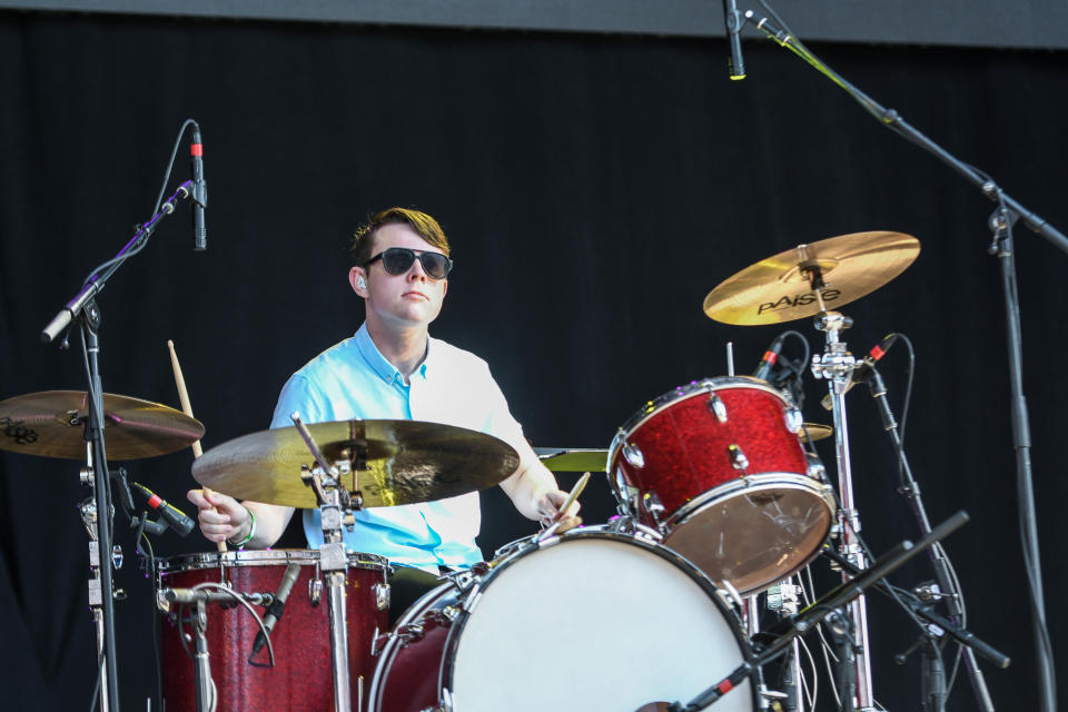 Graham Sierota of Echosmith performs at the Billboard Hot 100 Music Festival in Jones Beach, New York on August 18, 2017 (Photo by Steven Ferdman/SIPA USA)