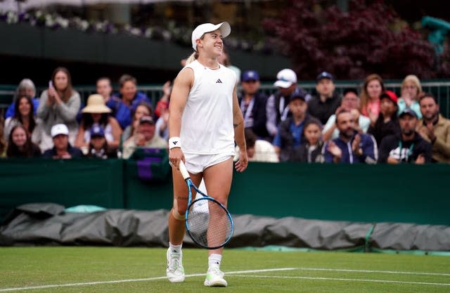 Sonay Kartal smiles after winning at Wimbledon