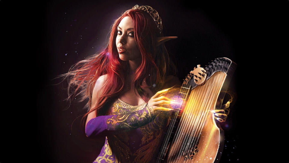 Sirens: Battle of the Bards - a character playing a glowing instrument