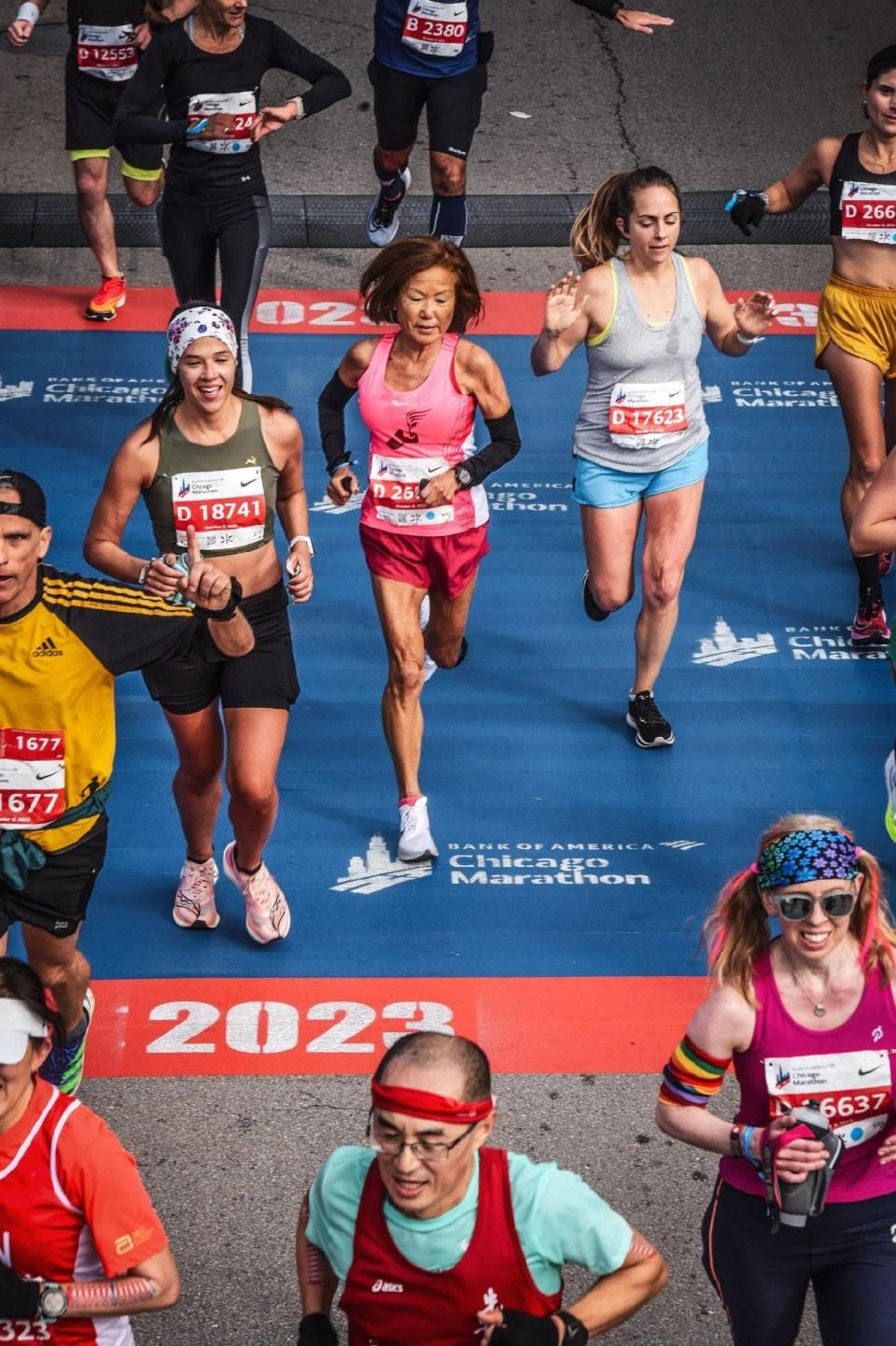 Part-time Naples resident Jeanie Rice won the 75-79 age group at the Chicago Marathon on Oct. 8, 2023 and set several records in the process.