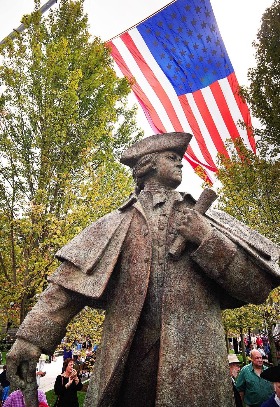 The John Adams statue in Quincy Center. Gary Higgins/The Patriot Ledger