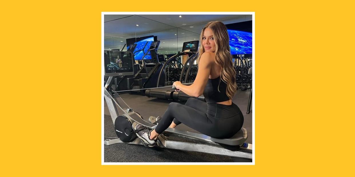 khloe kardashian workout routine with hydrow