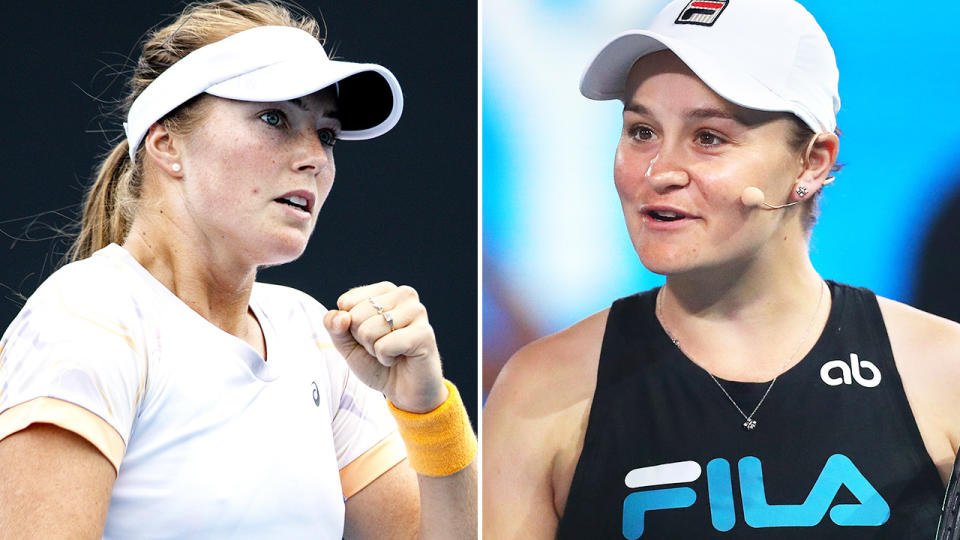 Olivia Gadecki and Ash Barty, pictured here at the Australian Open.