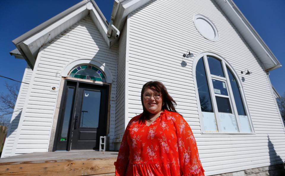 Samantha Whittaker bought a former United Methodist Church in Miller, Mo. and has been renovating it into her home for the past year.