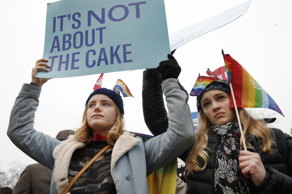 Protesters rally outside Supreme Court