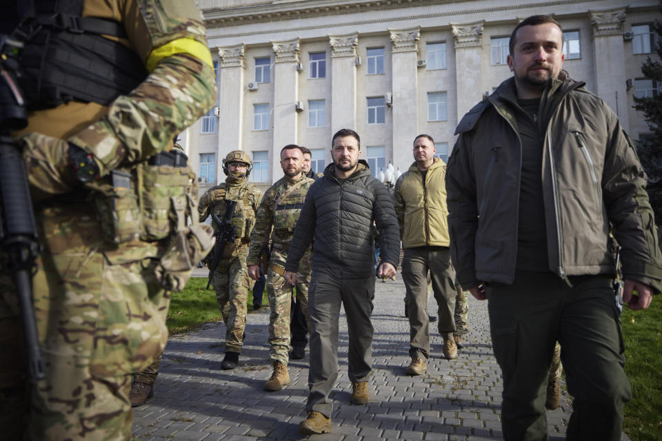 Ukraine's retaking of Kherson was a significant setback for the Kremlin and it came some six weeks after Russian President Vladimir Putin annexed the Kherson region and three other provinces in southern and eastern Ukraine. (Ukrainian Presidential Press Office / AP)