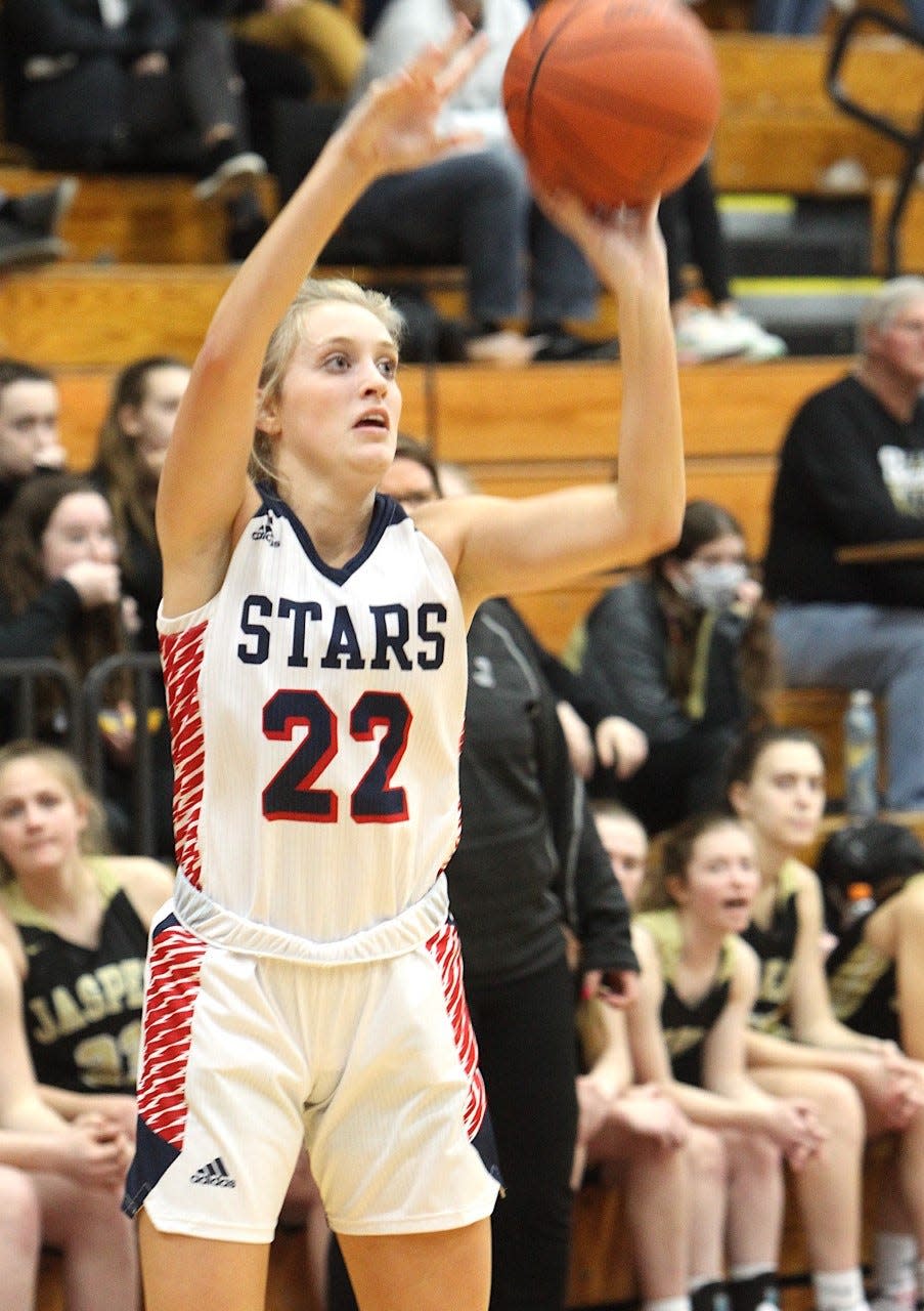 BNL's Mallory Pride fires a jump shot Saturday against Jasper.