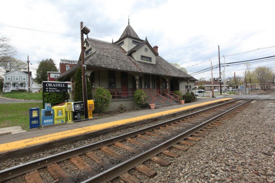 The Oradell train station is located near the intersection of Maple and Oradell Ave.