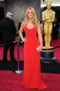 <p>For her first spin on the Oscars red carpet in 2011, Jennifer Lawrence channelled a 00s supermodel in her form-fitting red gown. Completely fuss-free, it proved that sometimes less is far more.</p> 