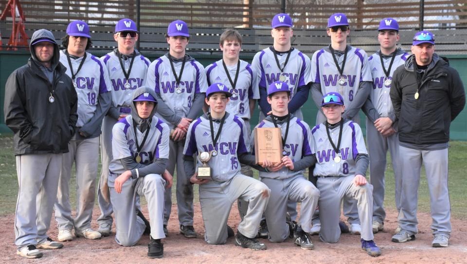 The West Canada Valley Indians pose as a team Friday after winning the three-team Ben Conte Memorial Tournament at Soldiers and Sailors Park in St. Johnsville.