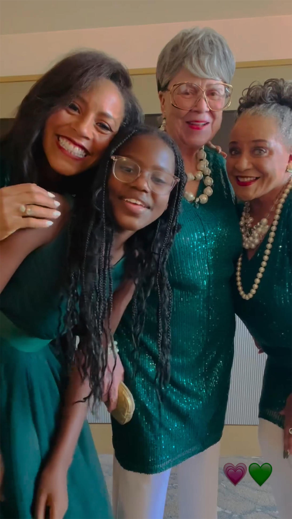 Sheinelle Jones poses with her grandma, mom, and her daughter, Clara. (Sheinelle Jones / Instagram)