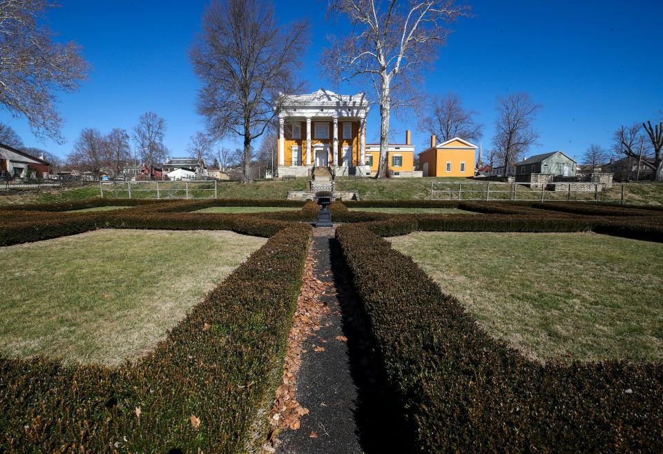 The Lanier Mansion is located at 601 W. First Street in the Madison Historic District of Madison, Indiana. Built by wealthy banker James F. D. Lanier in 1844, the house was declared a State Memorial in 1926.  The architecture is Greek Revival and the home sits on 9 acres.