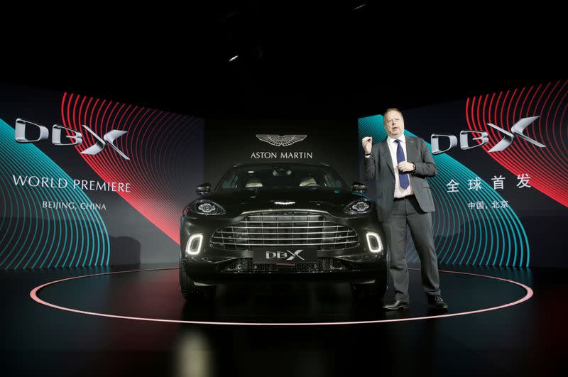 FILE PHOTO: CEO of Aston Martin Andy Palmer attends a global launch ceremony of its first sport utility vehicle Aston Martin DBX in Beijing