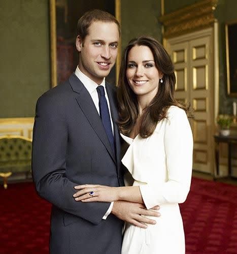 Others compared Meghan's expensive gown to Kate Middleton's thrifty fashion. Here she is pictured with Prince William for their official engagement shoot in 2010. Photo: Mario Testino