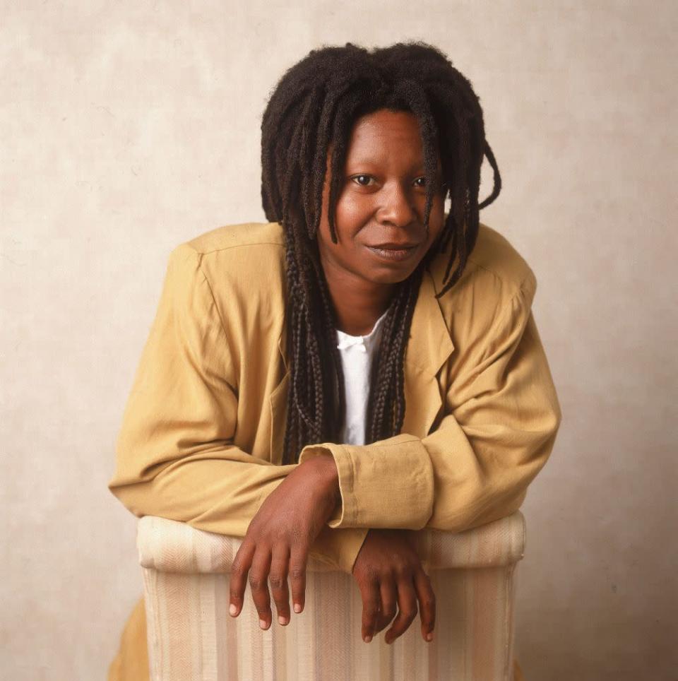 <p>Whoopi Goldberg got her start on <a href="https://www.notablebiographies.com/Gi-He/Goldberg-Whoopi.html" rel="nofollow noopener" target="_blank" data-ylk="slk:Broadway in 1984" class="link ">Broadway in 1984</a>, but the star's career has evolved over the years to encompass comedy, film, and television. Goldberg has long rocked brunette dreadlocks, although she has alternated with shorter and longer cuts over the years. <br></p>