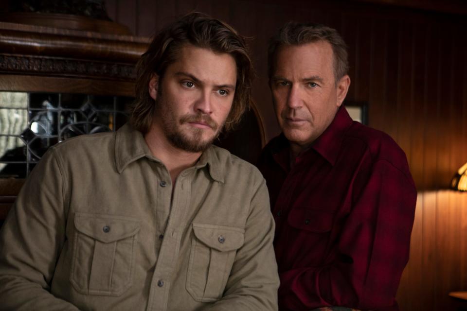 Luke Grimes and Kevin Costner star as Kayce and John Dutton in Paramount Network's "Yellowstone."