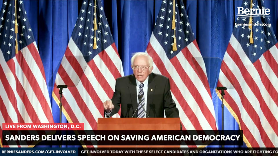 Sen. Bernie Sanders addresses the nation: Trump's Threat to Our Democracy. (via YouTube)