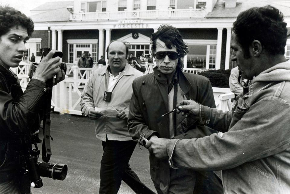 Mick Jagger of the Rolling Stones at the Worcester Airport.