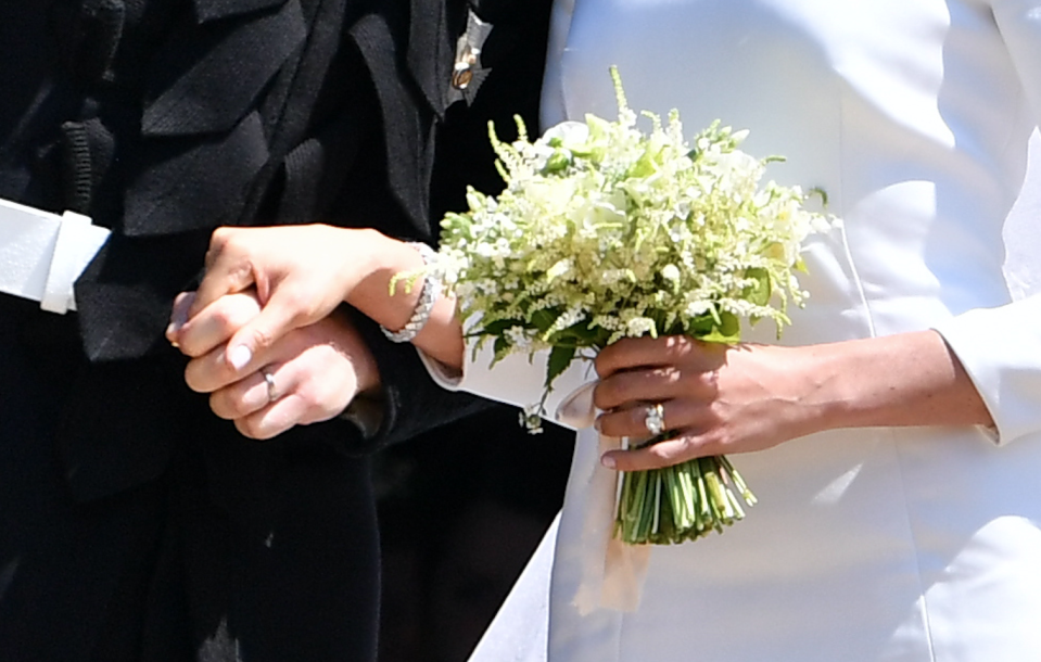 Unlike Prince William, Prince Harry chose to wear a wedding ring. [Photo: Getty]