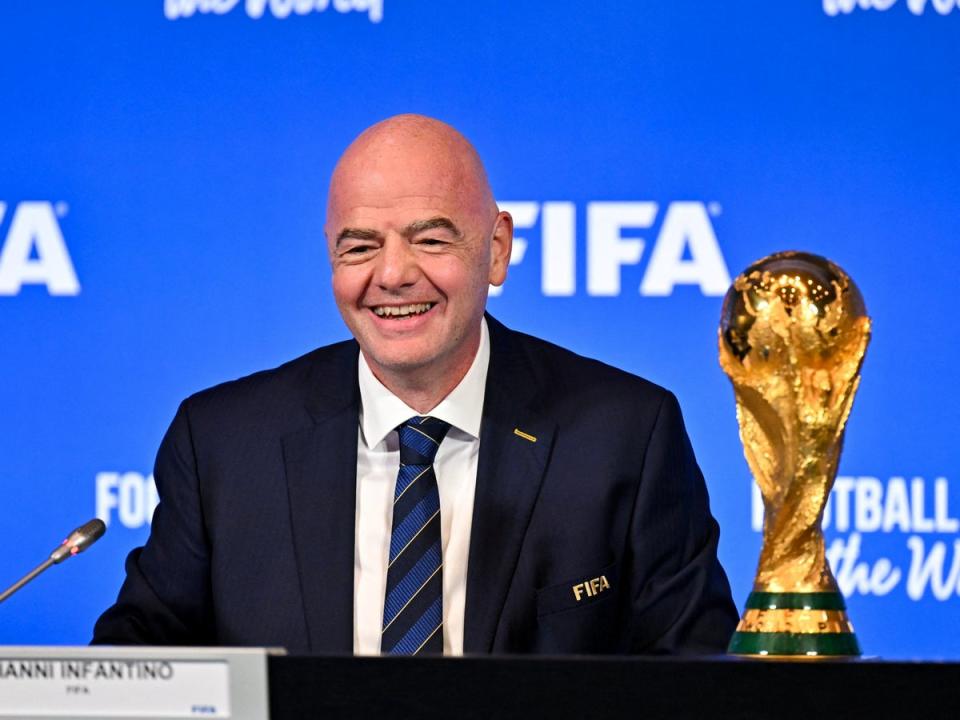 Fifa President Gianni Infantino during the Virtual Council Meeting (/Handout via REUTERS)