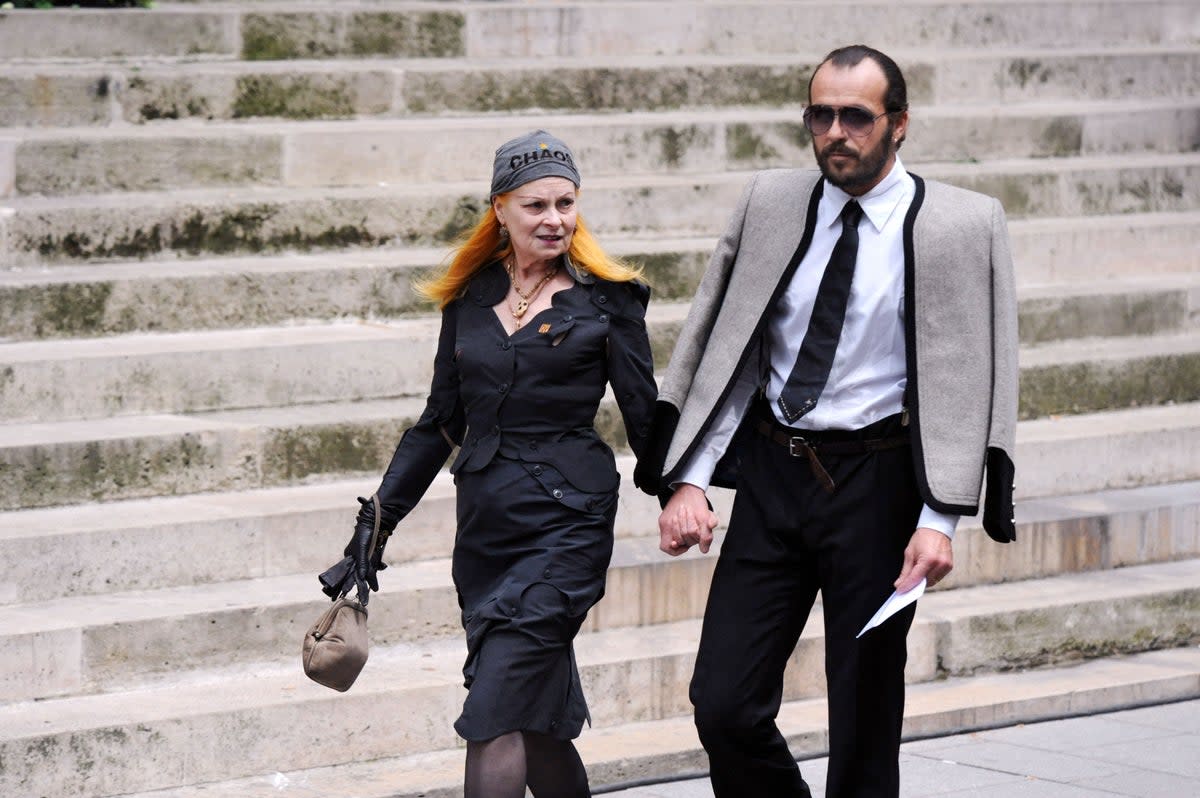 : Vivienne Westwood and her husband Andreas Kronthaler in 2022 (AFP via Getty Images)