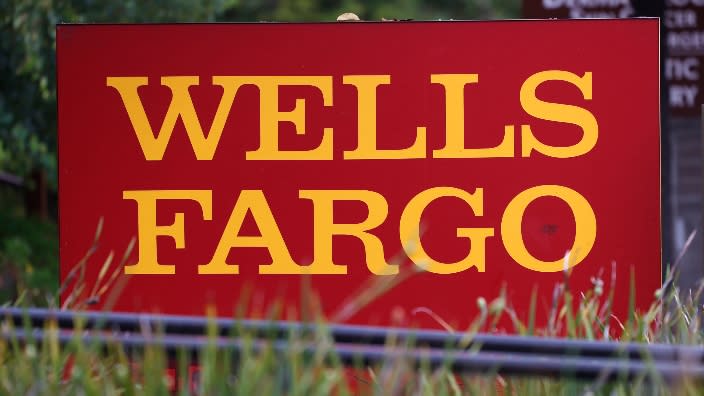 A sign is posted outside of a Wells Fargo bank in Mill Valley, California. More than half of Black homeowners looking to refinance their home loans were rejected when applying at Wells Fargo, new analysis reveals. (Photo: Justin Sullivan/Getty Images)