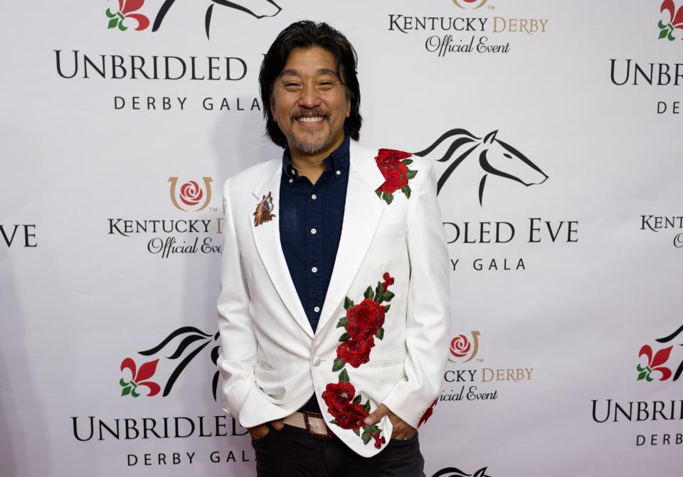 Chef Edward Lee walks the red carpet at the Unbridled Eve Gala at the Galt House Hotel on May 3, 2024 in Louisville, KY.