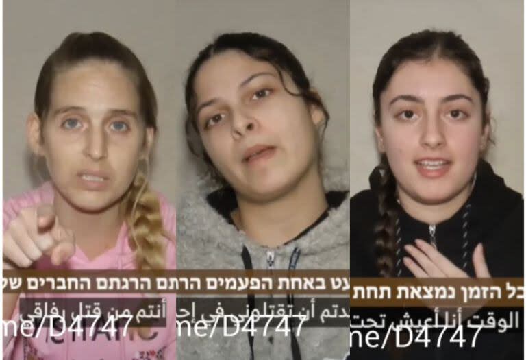 Hamas publicó un nuevo video de tres rehenes israelíes secuestradas durante los ataques del 7 de octubre