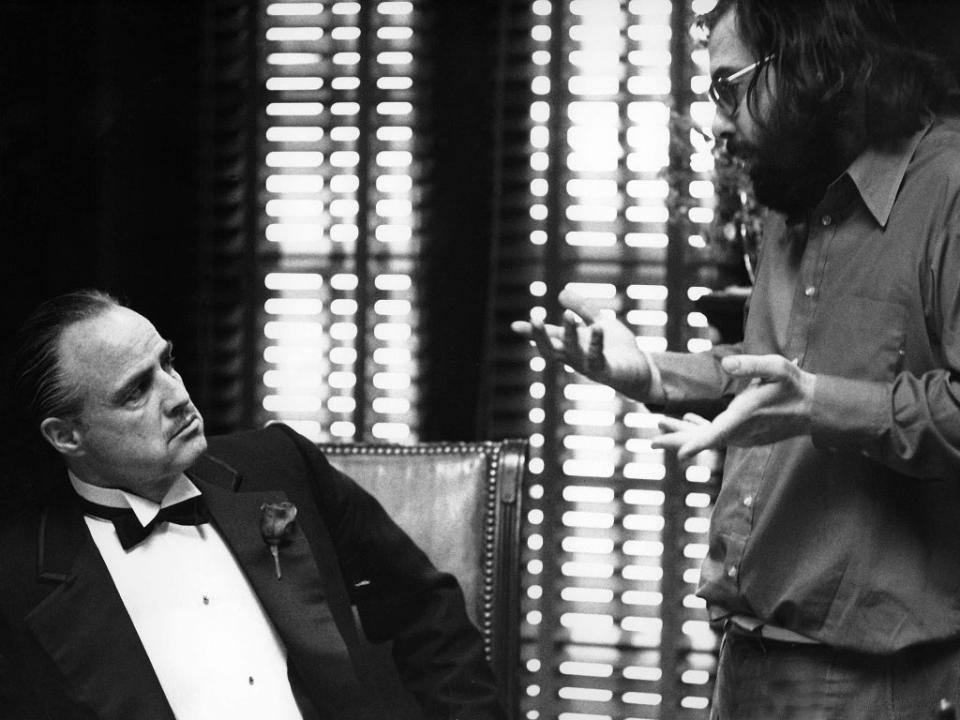 Francis Ford Coppola directs Marlon Brandon on the set of ‘The Godfather’ (Paramount/Kobal/Shutterstock)