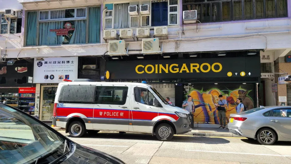 Coingaroo 在旺角山東街的分店亦遭搜查。（圖：Pace Cheng）