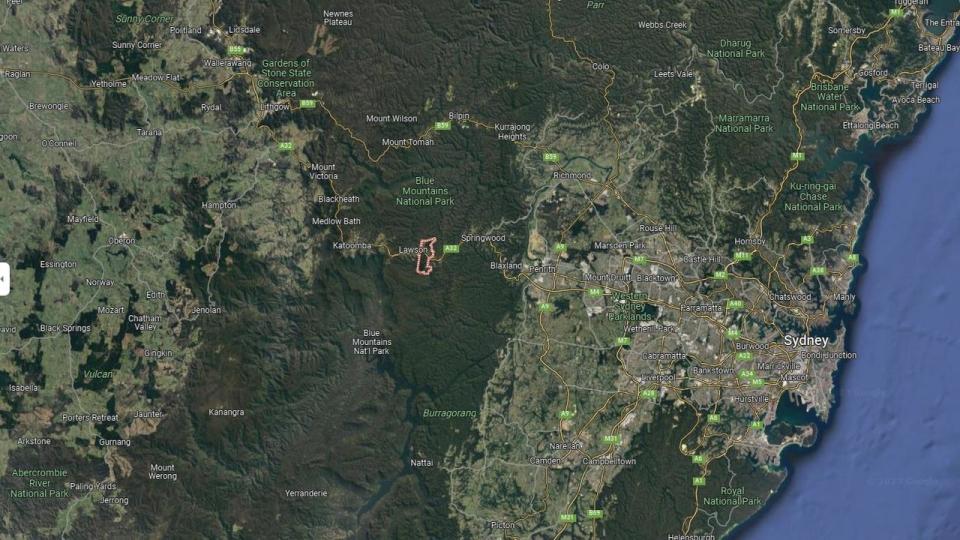 The discovery was made near Hazelbrook, west of Penrith. PictureL Google