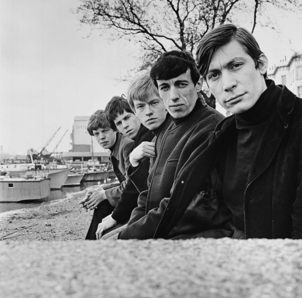 The Rolling Stones on Chelsea Embankment, 1963: Mick Jagger, Keith Richards, Brian Jones, Bill Wyman and Charlie Watts - Mark and Colleen Hayward/Redferns