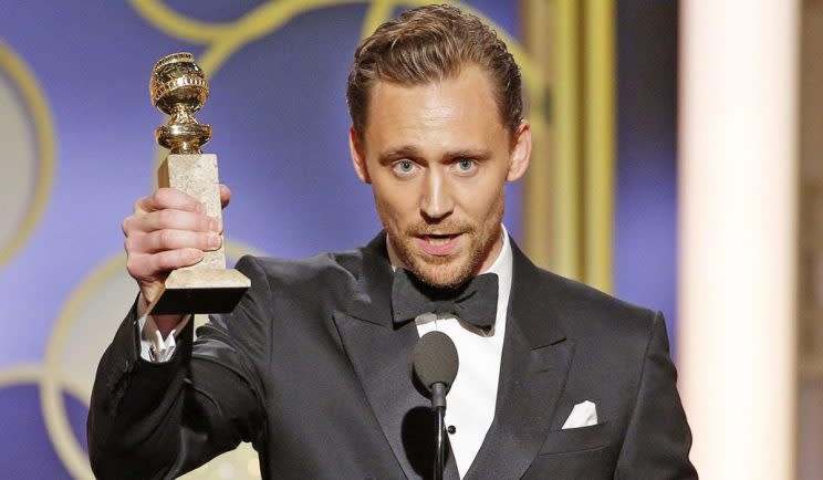 Tom Hiddleston's awkward speech - Credit: NBC