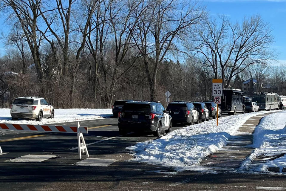 Police gathered in a Burnsville, Minn., neighborhood on Feb. 18, 2024. (KARE 11)