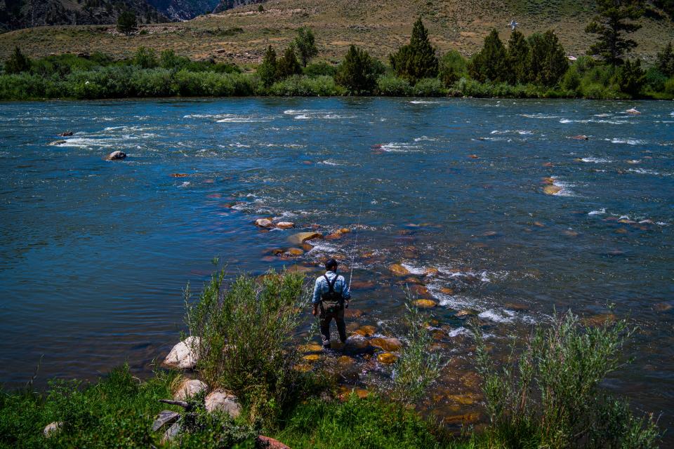 Sioux Falls local Nick Bentele fly fishes in a Wyoming river in July 2021. Bentele shares his passion for fly fishing in the documentary "Blood Knot," which was recently released on Amazon Prime Video.