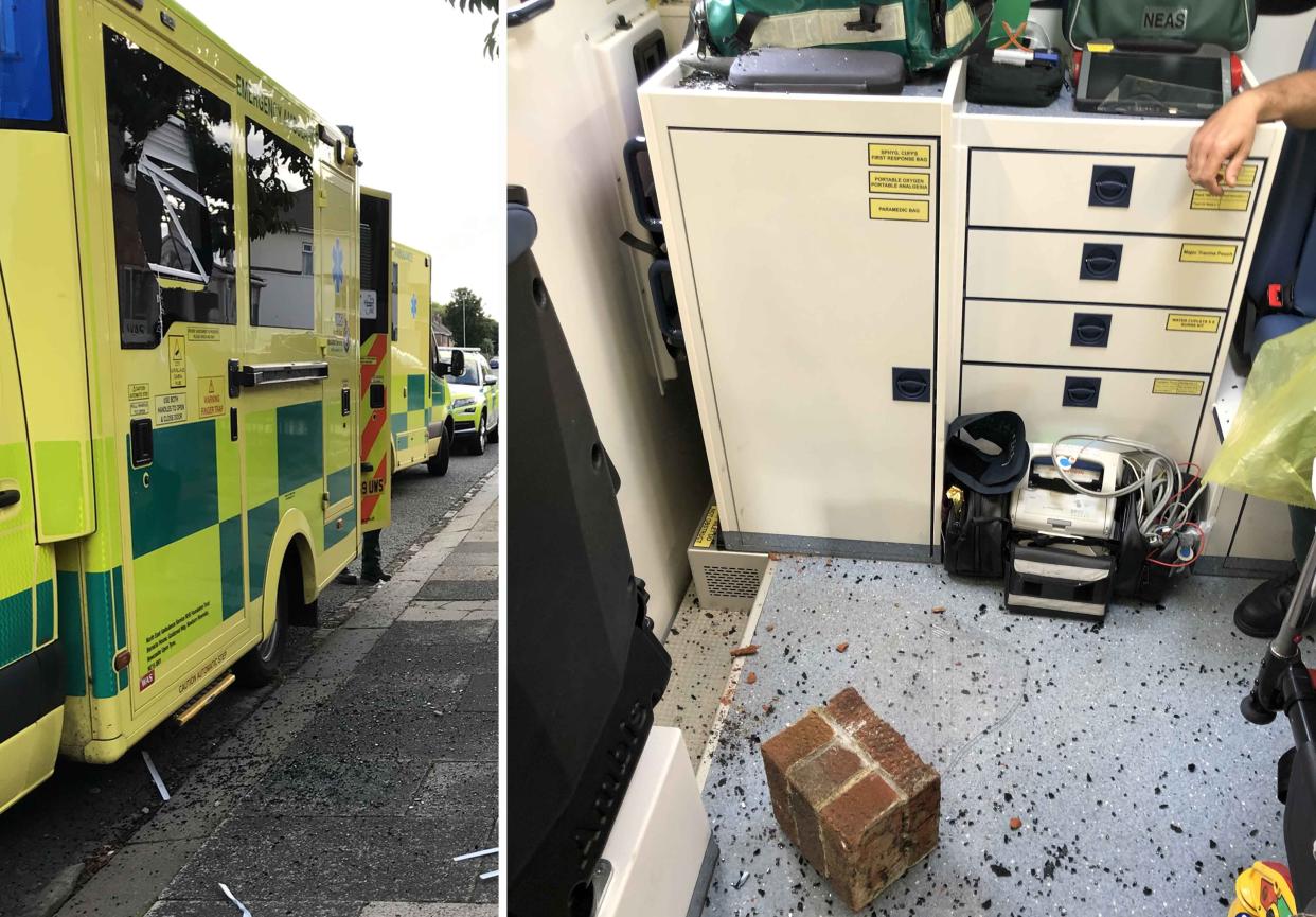 Two ambulance staff were taken to hospital after three alleged attacks in the North East at the weekend (NEAS)