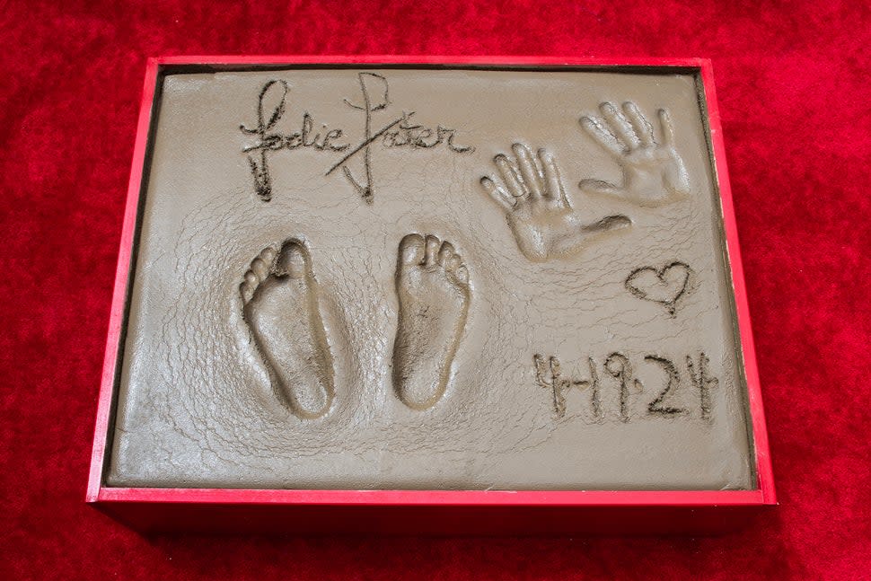 Jodie Foster's handprint and footprint