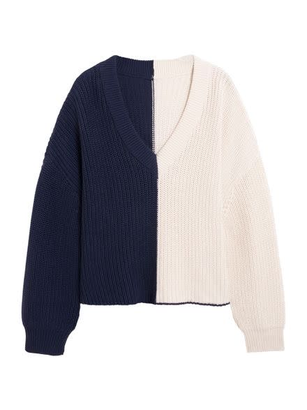 14) Navy and Off-White Sweater