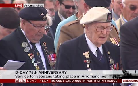 Veterans singing 'Eternal Father Strong to Save' - Credit: BBC