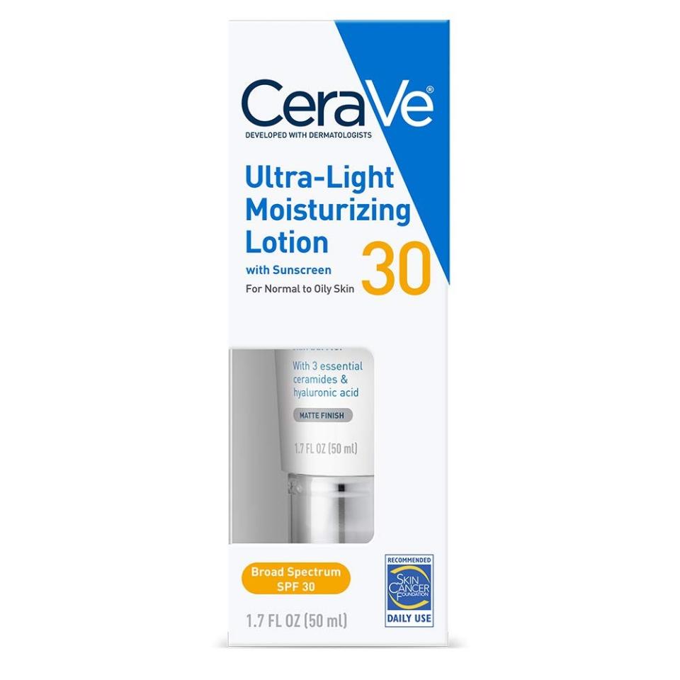 Cerave Ultra-Light Moisturizing Lotion SPF 30, Best Sunscreens for acne prone skin