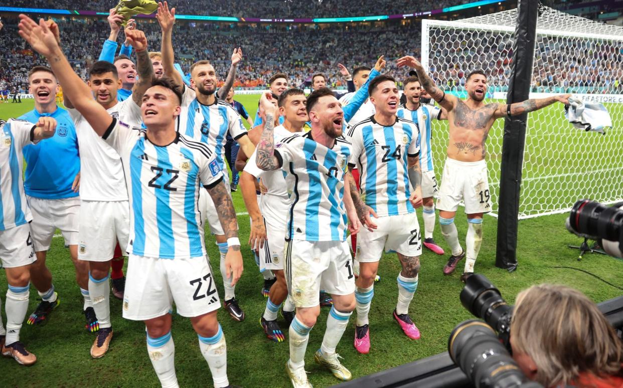 Argentina celebrate reaching the World Cup semi-finals - Marc Atkins/Getty Images