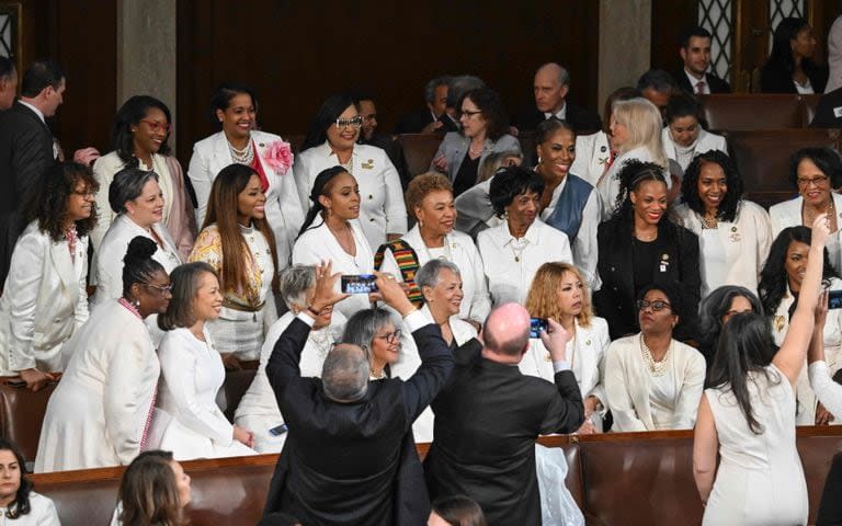 Las congresistas vestidas de blanco en el Capitolio