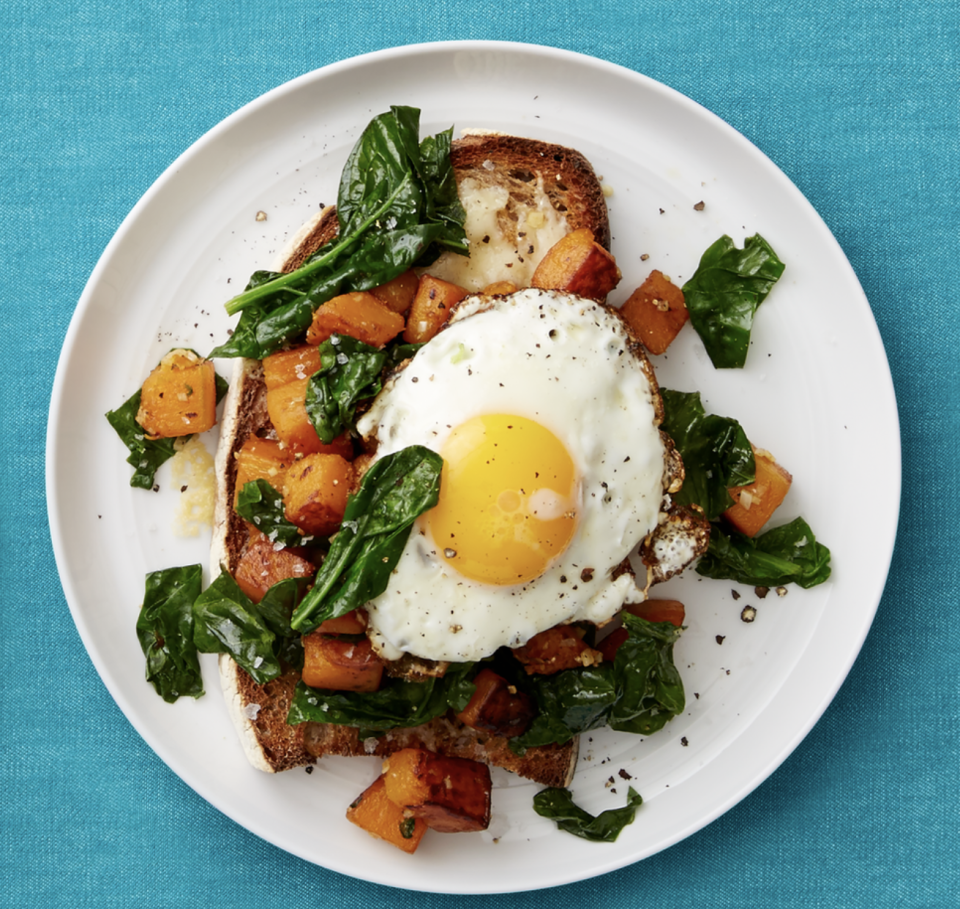 10) Butternut Squash & Spinach Toasts