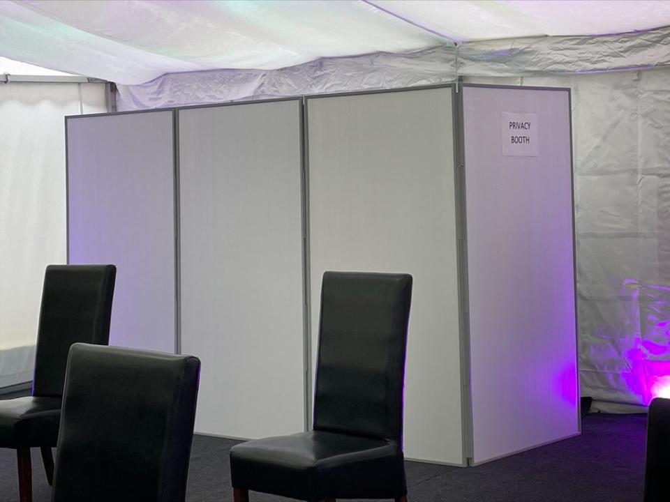 Privacy booth (Laura Parnaby/PA).