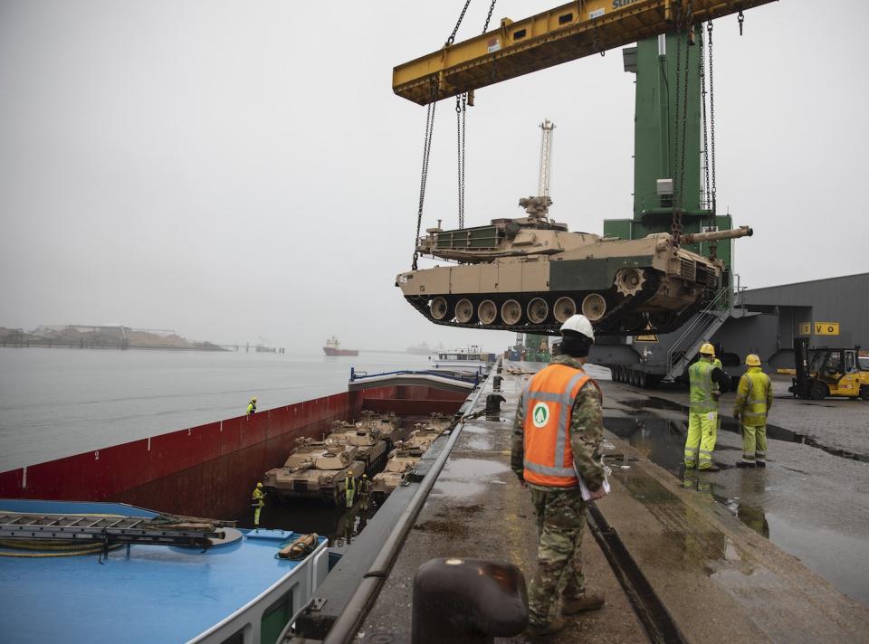 US Army Netherlands tank barge