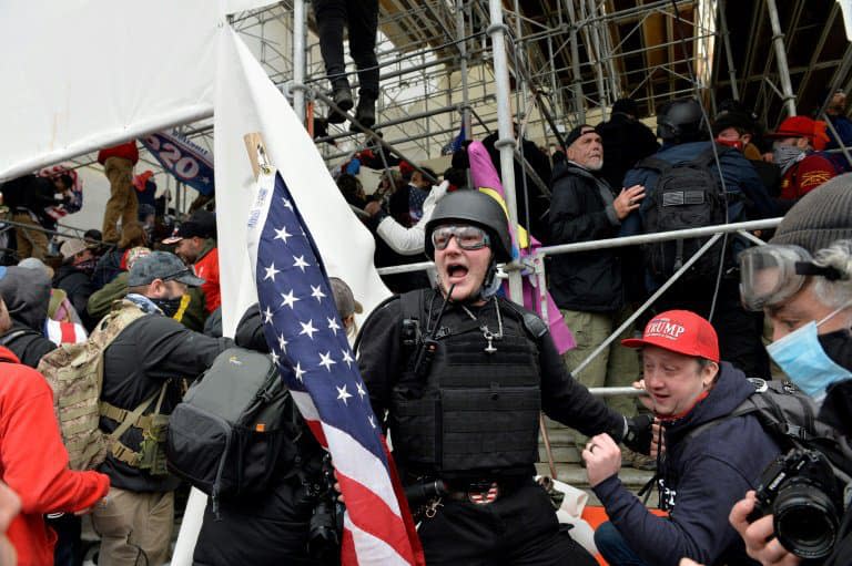 Des partisans de Donald Trump lors de l'assaut contre le Capitole le 6 janvier 2021 à Washington - Joseph Prezioso © 2019 AFP